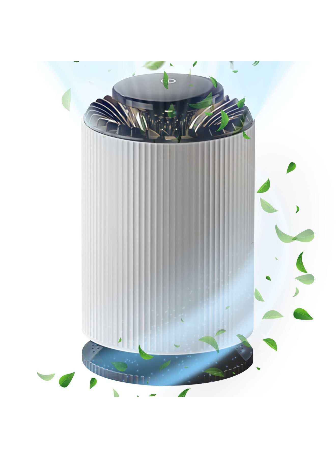 Mini Air Purifier, Small Air Purifier for Home Bedroom with Light and Two Speeds, Activated Carbon, Hepa Air Purifiers for Filters Out , Pollen, Dust, and Pet Allergies, Ideal for Bedroom